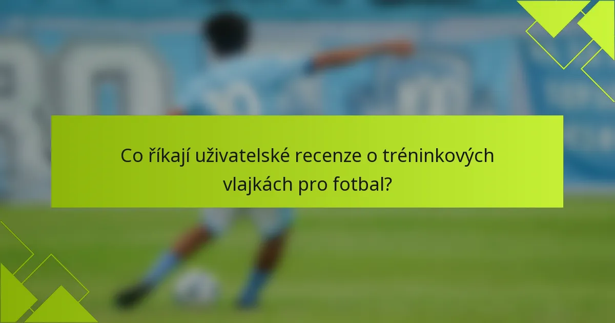 Co říkají uživatelské recenze o tréninkových vlajkách pro fotbal?