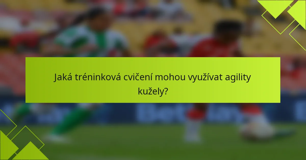 Jaká tréninková cvičení mohou využívat agility kužely?