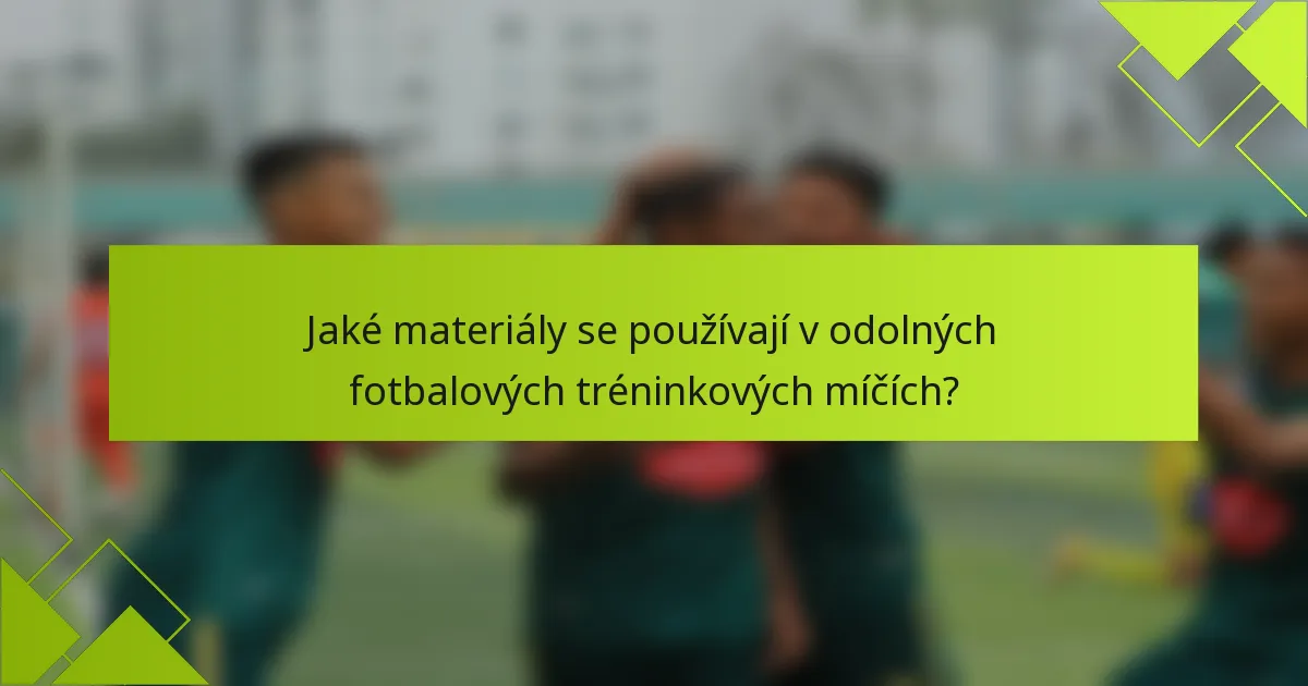 Jaké materiály se používají v odolných fotbalových tréninkových míčích?