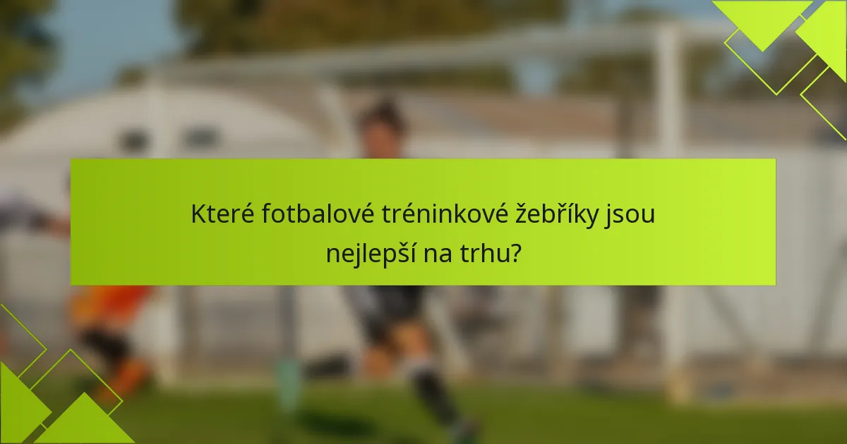 Které fotbalové tréninkové žebříky jsou nejlepší na trhu?